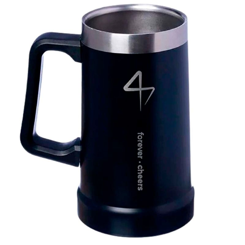 caneca térmica zonacriativa forever cheers 730ml preto (mp)
