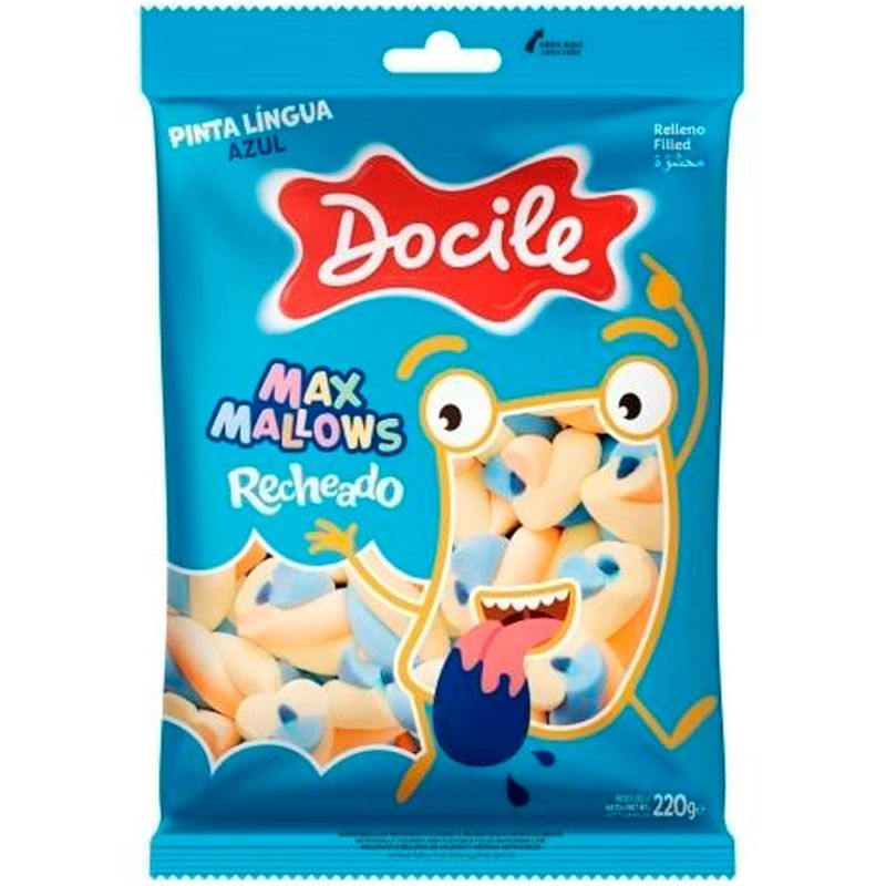 marshmallow recheado docile maxmallows pinta língua 220g