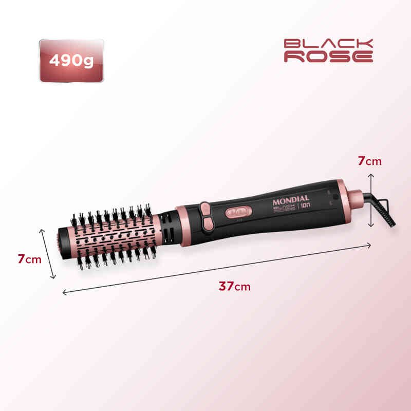 escova secadora mondial preto e rosê erb-01
