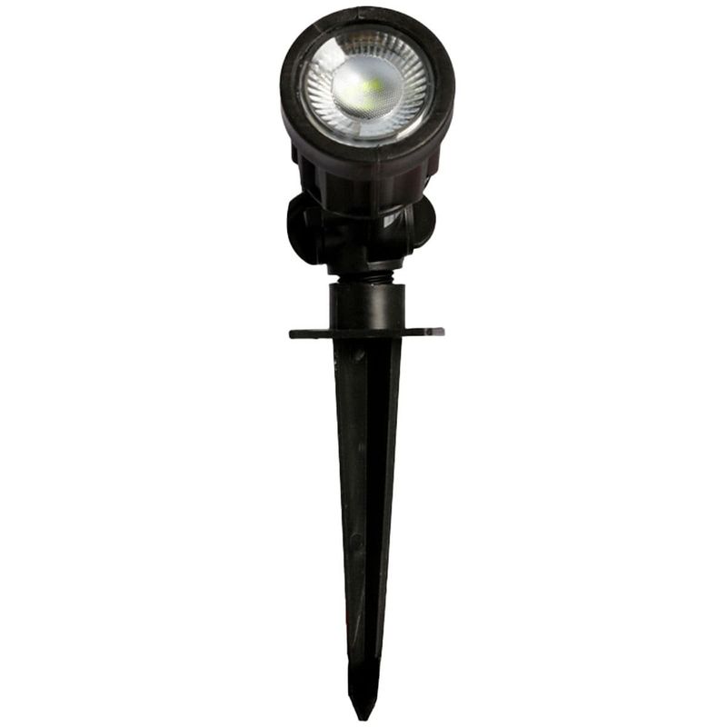 luminária espeto led de jardim bronzearte bivolt 5w 6500k ip65 preto (mp)