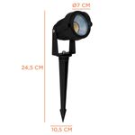 luminária espeto led de jardim bronzearte bivolt 5w 6500k ip65 preto (mp)
