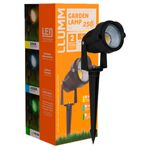 luminária espeto led de jardim bronzearte bivolt 5w 6500k ip65 preto (mp)