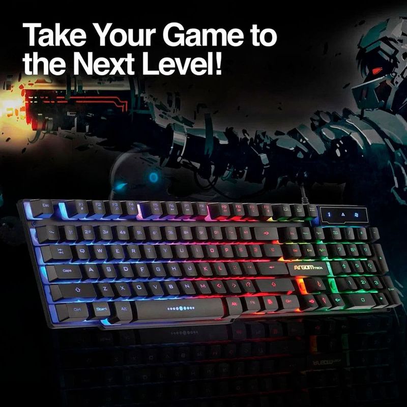 teclado e mouse usb gamer combat combo argom kb51 arg-kb-2051bk (mp)