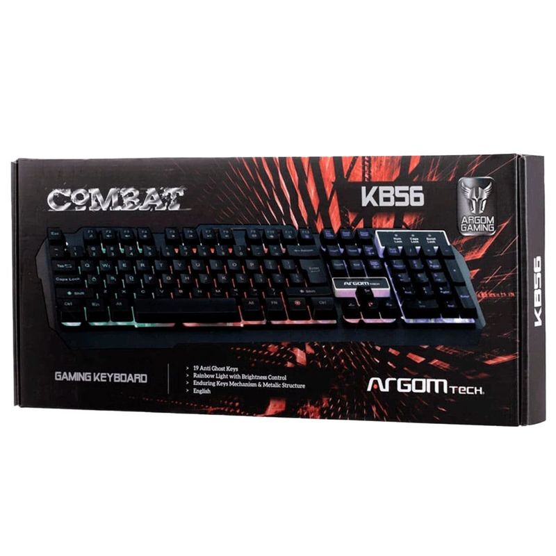 teclado usb combat gaming arg-kb-2056bk argom (mp)