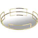 bandeja decorativa noritex dourado 30x30x5cm 567-57213