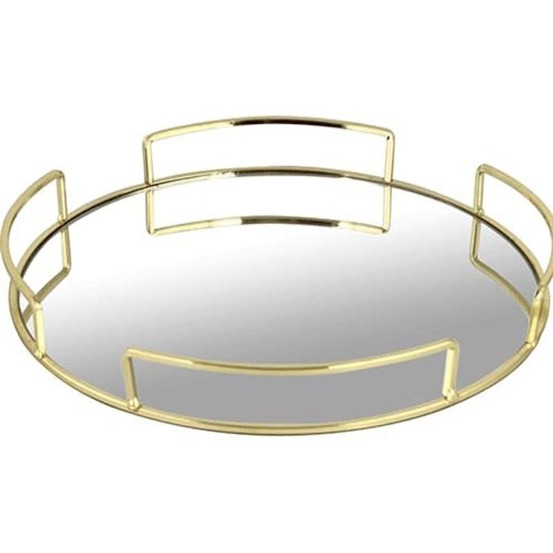 bandeja decorativa noritex dourado 30x30x5cm 567-57213