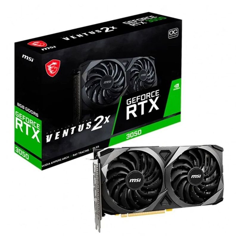 placa de vídeo nvidia geforce rtx 3050 8gb gddr6 msi ventus 2x (mp)