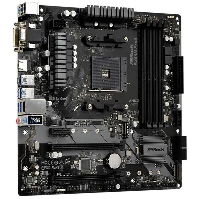 Ryzen5 3500 ＊ASRock B450M pro4 セット Placa Mãe ASRock Micro ATX AMD AM4 B450 DDR4 B450M Pro4 (MP)