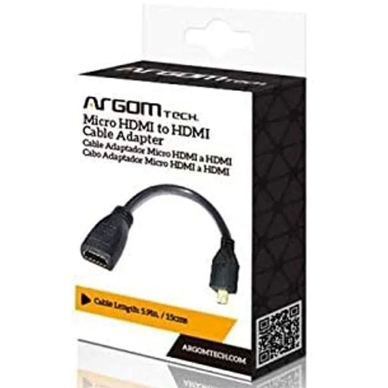 adaptador argom micro hdmi macho para hdmi fêmea arg-cb-0054 preto (mp)