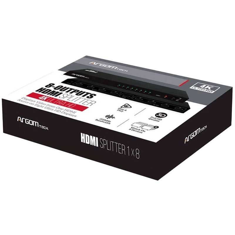 vídeo splitter argom 8 portas hdmi 4k hd arg-av-5118 (mp)