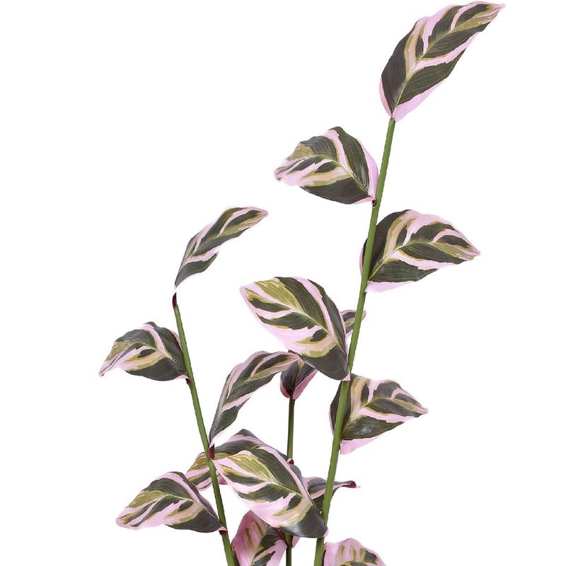 planta artificial grillo folhas x3 real toque verde rosa 125cm (mp)