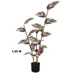 planta artificial grillo folhas x3 real toque verde rosa 125cm (mp)