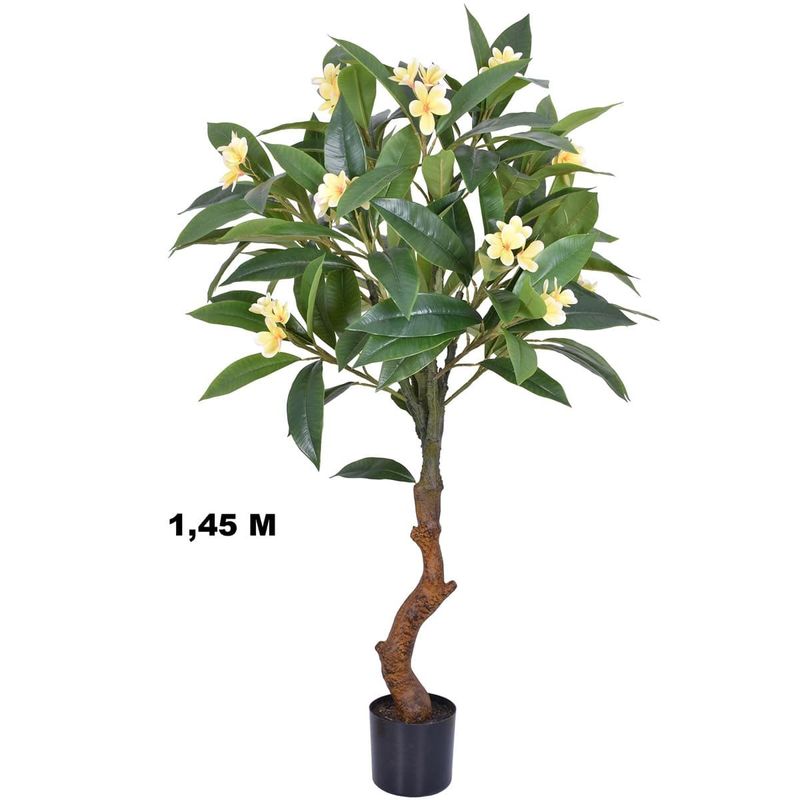 planta artificial grillo frangipania plumeria toque real creme 145cm (mp)