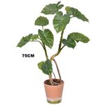 planta artificial grillo folhas x12 real toque philodendro 75cm (mp)