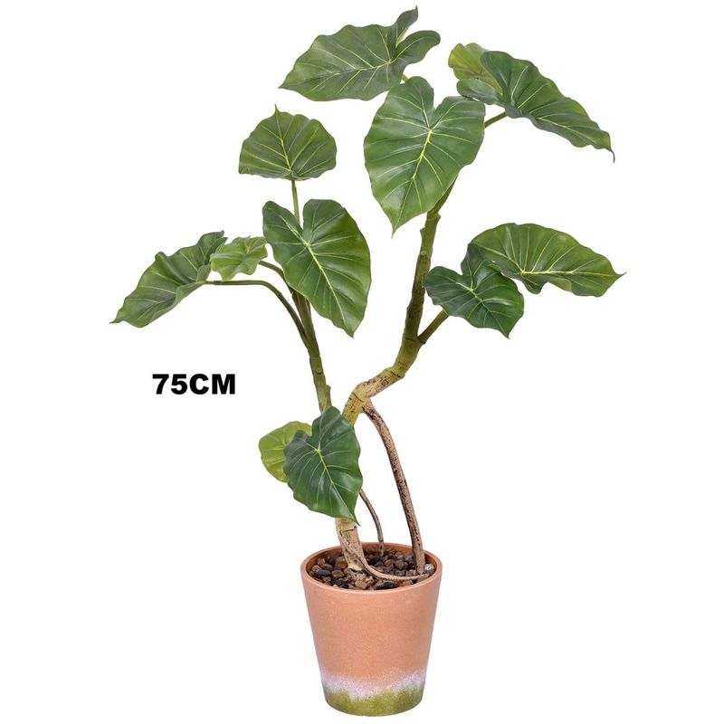 planta artificial grillo folhas x12 real toque philodendro 75cm (mp)