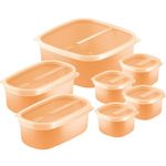 jogo de potes 7 peças tramontina pêssego 25499409