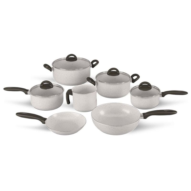 jogo de panelas 7 peças brinox ceramic suprema 7244/101 vanilla