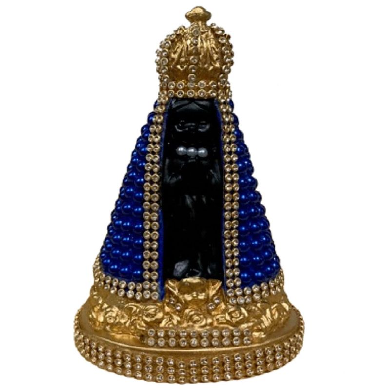 imagem baby nossa senhora aparecida santorine pérola negra e azul 15cm (mp)