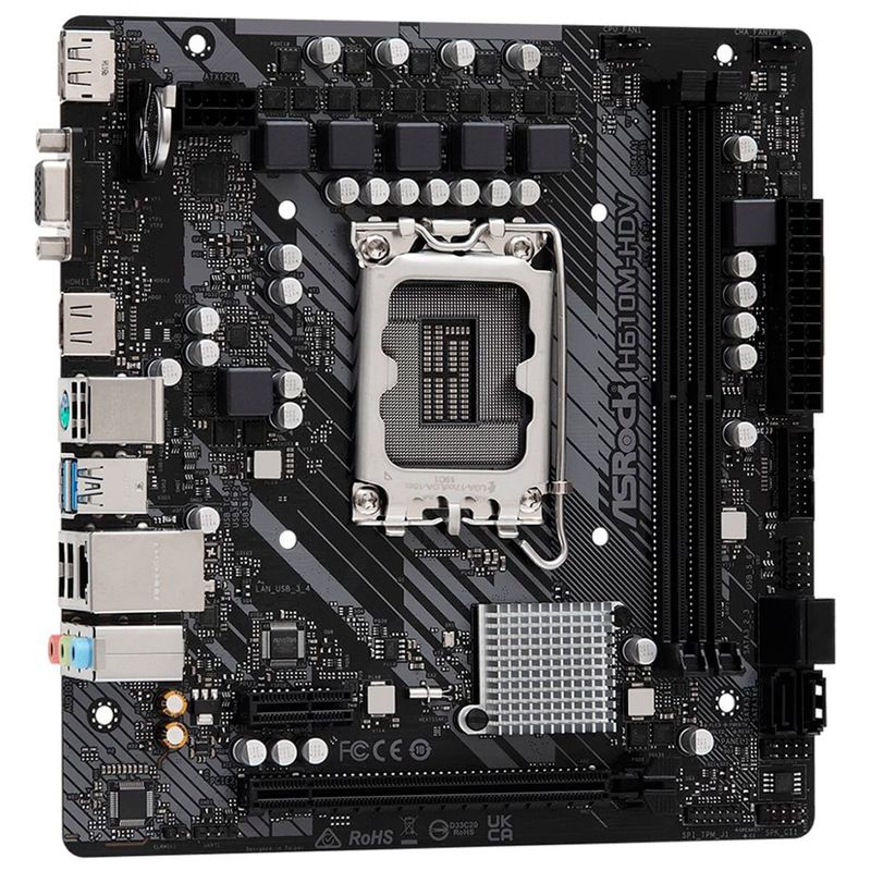 placa mãe asrock matx lga 1700 h610m-hdv (mp)