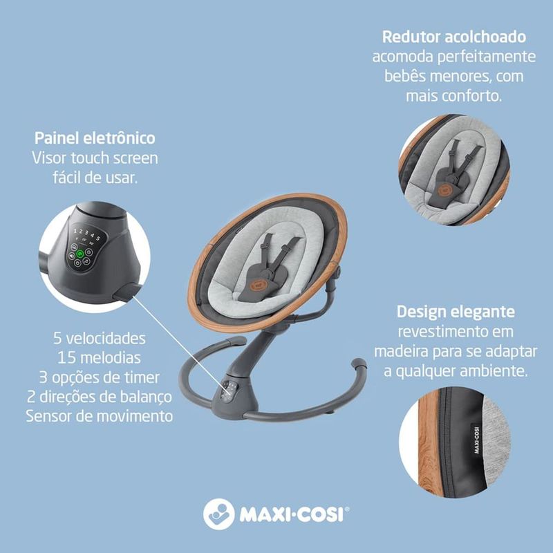 cadeira de descanso maxi cosi swing cassia mc essential cinza (mp)