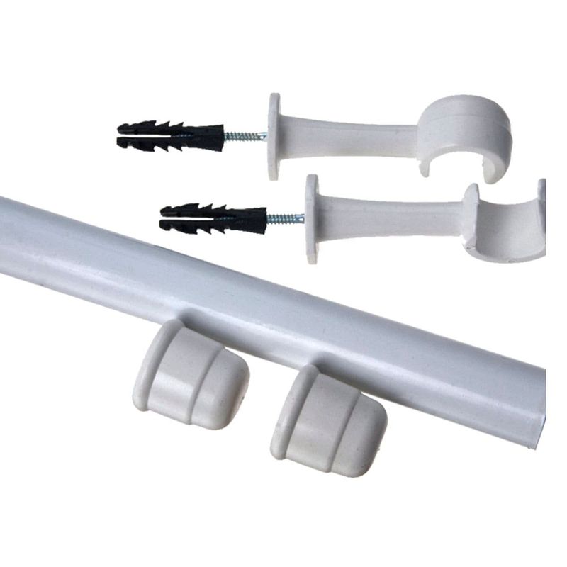 kit varão para cortina couselo 1,5m branco (mp)