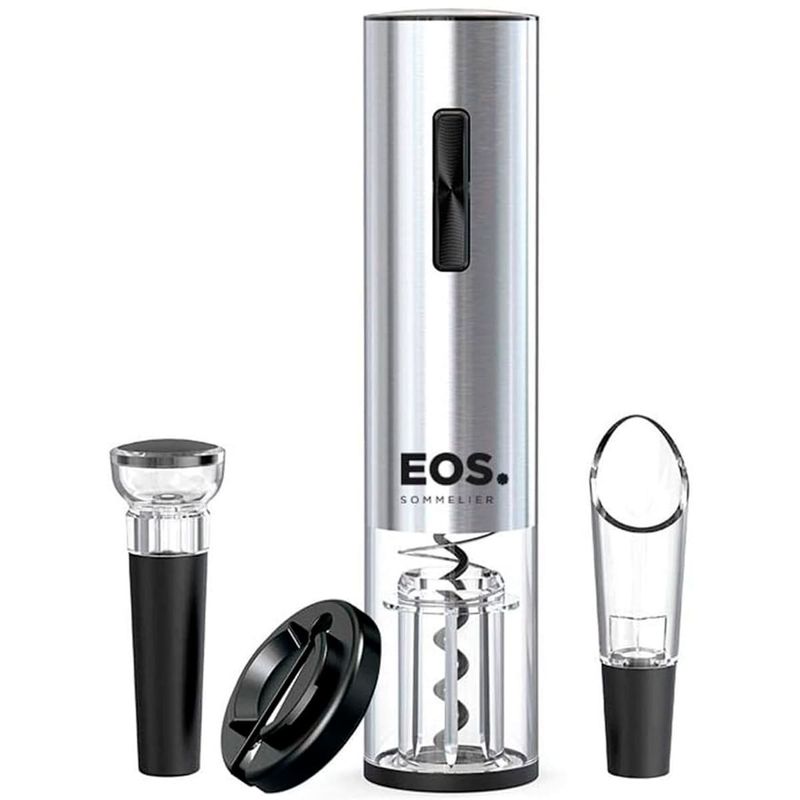 kit abridor de vinho elétrico eos usb bateria (mp)