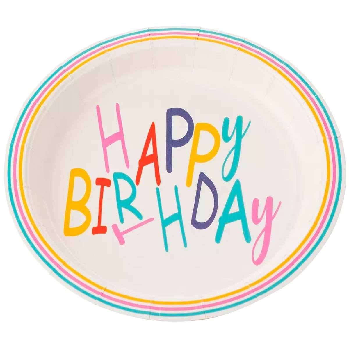 Prato De Papel Silver Festas Happy Birthday Colorido 10 Unidades (MP)