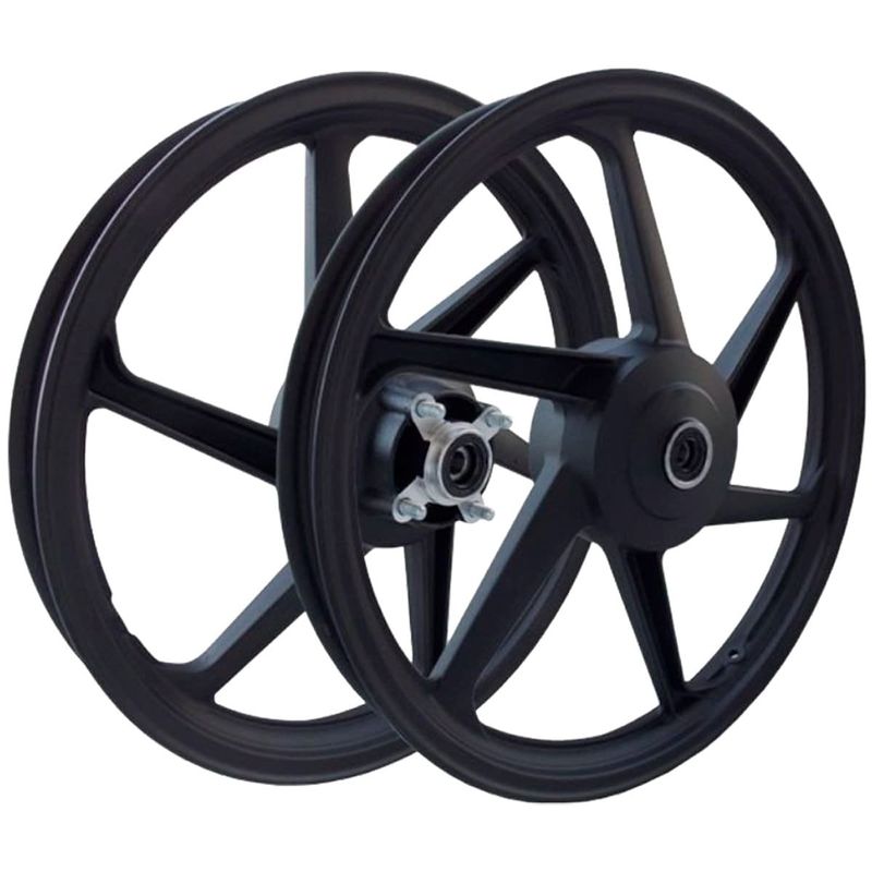 aro liga leve bhd fan 125 ks 2009 a 2019 freio a tambor mod 6 pontas preto (mp)