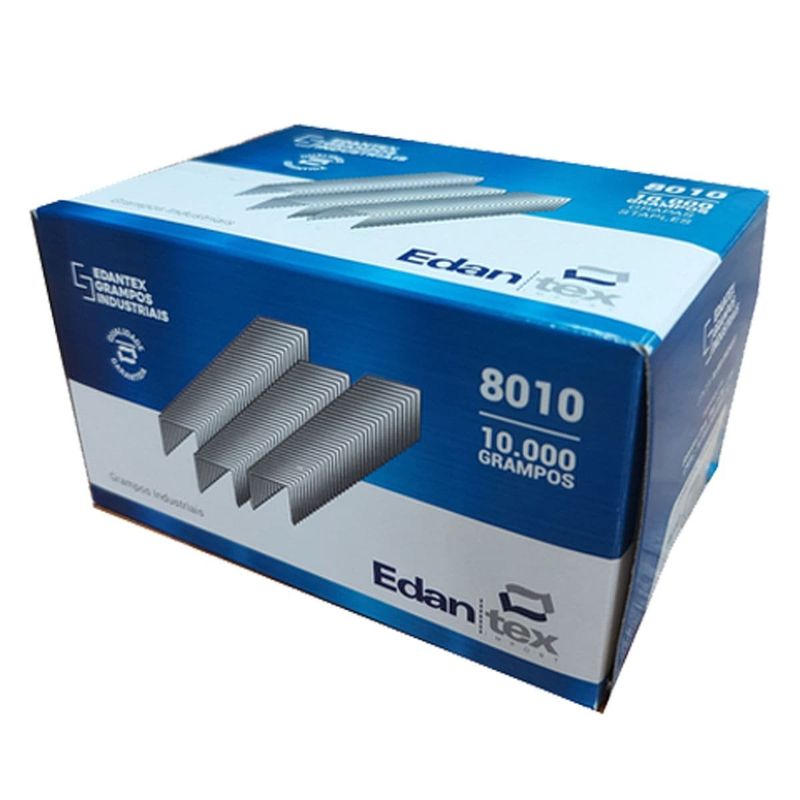 grampos para grampeador 80/10 pneumáticos edantex 10.000 unidades (mp)