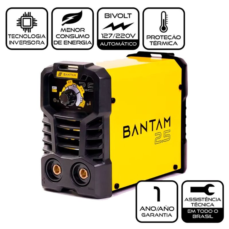 máquina de solda inversora esab bantam 2.5 bivolt (mp)