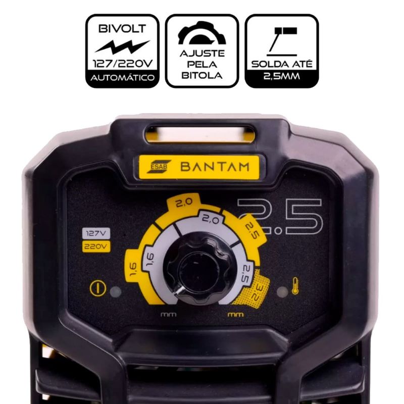 máquina de solda inversora esab bantam 2.5 bivolt (mp)