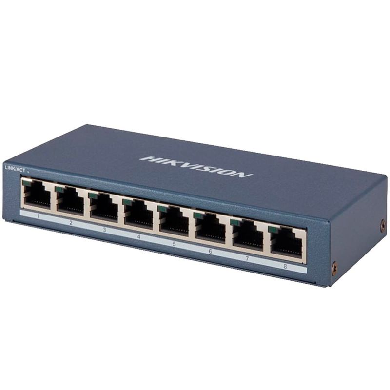 switch hikvision 8 portas 10-100-1000 gigabit ds-3e0508-e-b branco (mp)