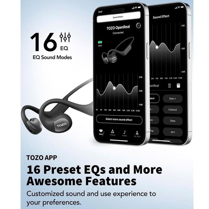 fone de ouvido tozo bluetooth tws open real preto (mp)
