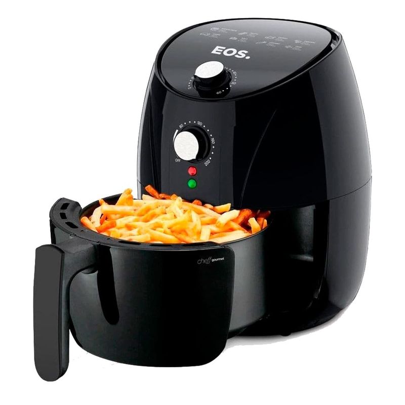 fritadeira elétrica air fryer eos chef 4l eaf40p 127v preta (mp)