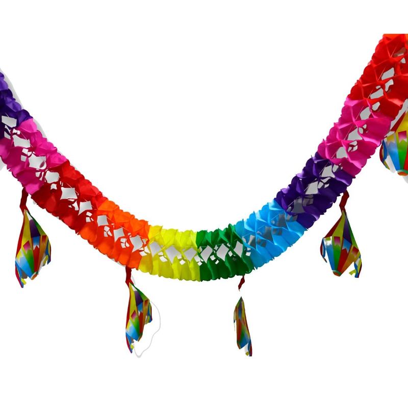 enfeite junino guirlanda nyr festas sanfonada em papel colorido 3 metros (mp)