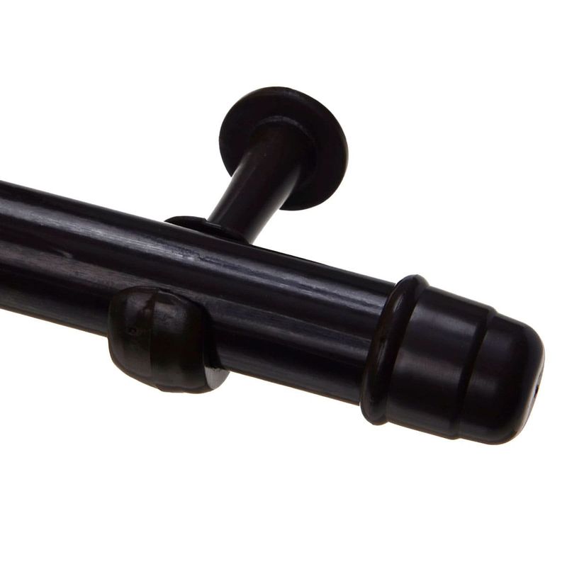 kit varão para cortina 28mm couselo 2,5m preto fosco (mp)