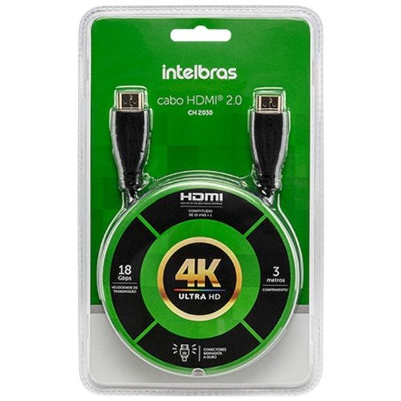 cabo hdmi intelbras 2.0 3,0m ch 2030 (mp)