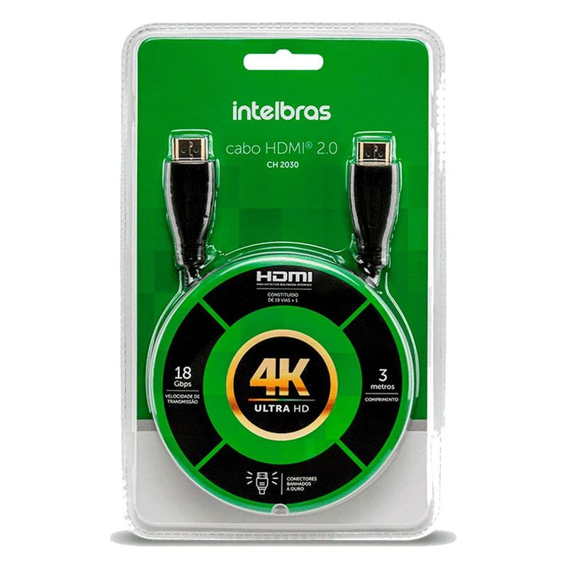 cabo hdmi intelbras 2.0 3,0m ch 2030 (mp)