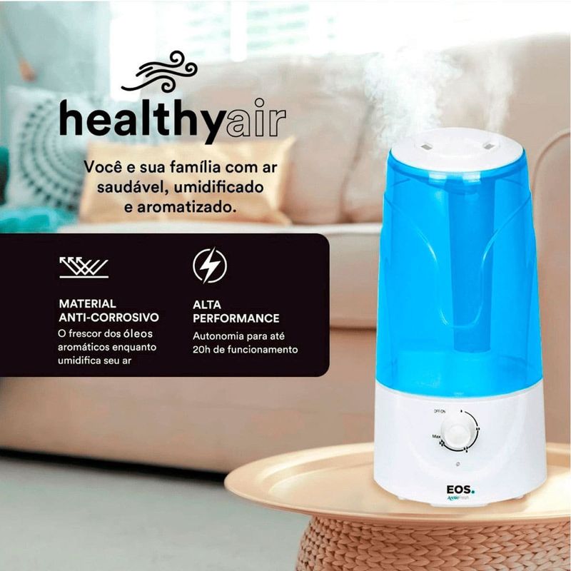umidificador e aromatizador de ar eos 3l eum02a bivolt azul (mp)