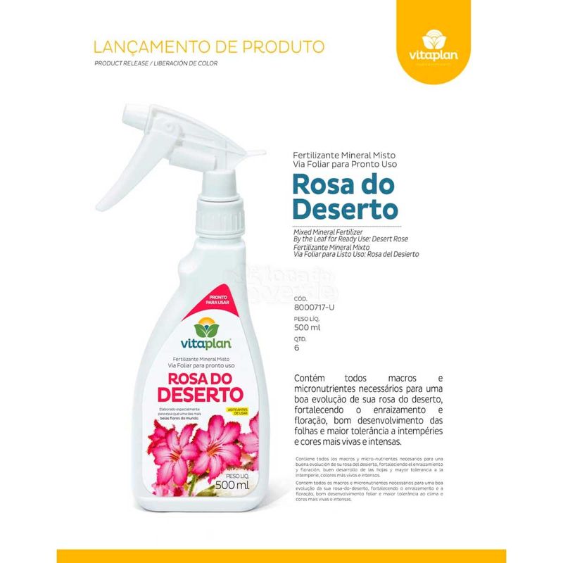fertilizante vitaplan mineral misto foliar rosa do deserto 500ml - 8000717-u (mp)