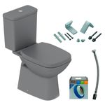 kit vaso sanitário roca debba classic grafitto com caixa acoplada 3,6l (mp)
