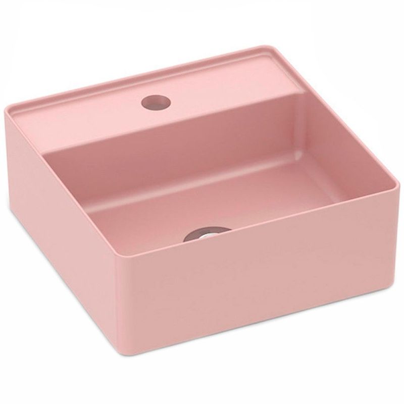 cuba de apoio incepa platium p4 com mesa quadrada 35x35cm rosê (mp)