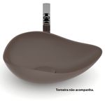 cuba de apoio roca ruy ohtake oval sem mesa 55x38,5cm - café (mp)
