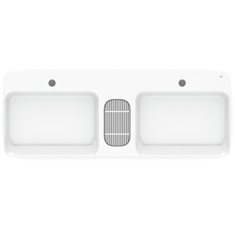 cuba de apoio roca infinity quadrada com mesa 110x42cm - branca (mp)