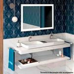 cuba de apoio roca infinity quadrada com mesa 110x42cm - branca (mp)