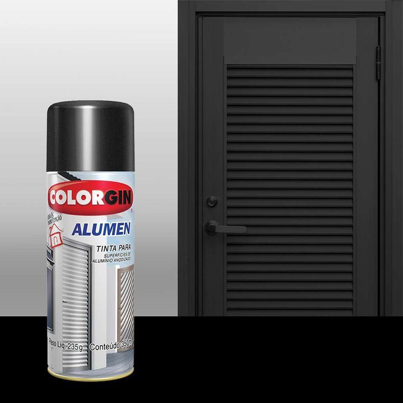 tinta spray colorgin alumen 350ml preto fosco - 773 (mp)