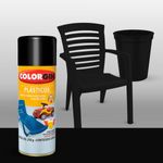 tinta spray colorgin para plástico 350ml preto fosco - 1511 (mp)