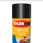 tinta spray colorgin para plástico 350ml preto fosco - 1511 (mp)