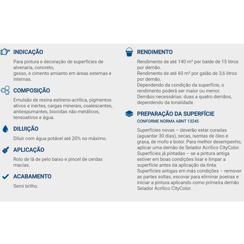 tinta acrílica citycolor premium semibrilho 15l taperebá (mp)