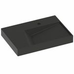 cuba de sobrepor roca geometric horizon quadrada com mesa 60x48cm - onix (mp)